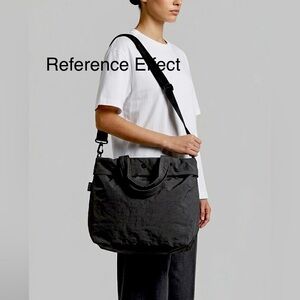 Large Lightweight Black Tote Bag with Strap